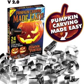 img 3 attached to 🎃 Ultimate Pumpkin Punchers Carving Kit for Kids - 24 Piece Set: Tools, Stencils, and Safe Carver