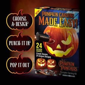 img 1 attached to 🎃 Ultimate Pumpkin Punchers Carving Kit for Kids - 24 Piece Set: Tools, Stencils, and Safe Carver