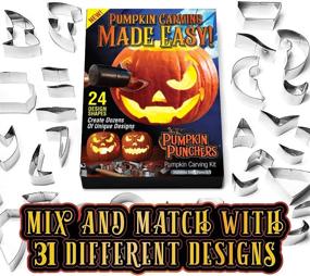 img 2 attached to 🎃 Ultimate Pumpkin Punchers Carving Kit for Kids - 24 Piece Set: Tools, Stencils, and Safe Carver