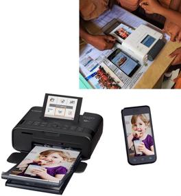 img 1 attached to 🖨️ Canon SELPHY CP1300: Compact Inkjet Laser Bluetooth Wireless Photo Printer with Canon KP-108IN Color Ink Paper Set & USB Cable - Black