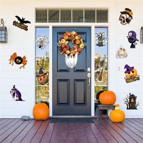 img 2 attached to 🎃 Spooky Fun: 12-Piece Halloween Cutouts – Pumpkin, Bat, Spider, Witch, Ghost, Party Poster (Cute Style), Perfect Halloween Party Decorations!