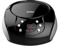 sylvania portable boombox radio 📻 black: your ultimate on-the-go music companion logo
