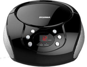 img 2 attached to Sylvania Portable Boombox Radio 📻 Black: Your Ultimate On-the-Go Music Companion