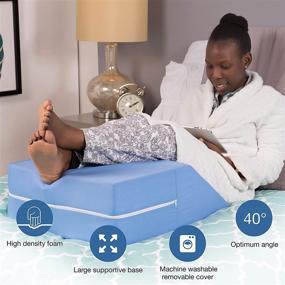 img 1 attached to DMI 23 x 20 x 7 Inch Wedge Pillow - 🔵 Leg Elevation, Snoring, Circulation, Pregnancy, Sciatica, Leg Rest or Foot Elevation - Blue