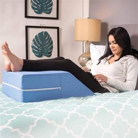 img 2 attached to DMI 23 x 20 x 7 Inch Wedge Pillow - 🔵 Leg Elevation, Snoring, Circulation, Pregnancy, Sciatica, Leg Rest or Foot Elevation - Blue