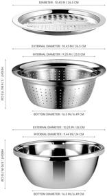 img 1 attached to 🥗 Cabilock Stainless Steel 3-in-1 Vegetable Cutter with Drain Basket, Kitchen Julienne Grater, and Salad Bowl for Home - Silver