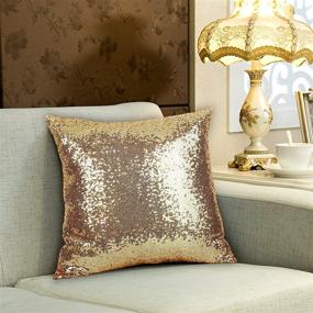 img 1 attached to 🎁 Pack of 2 Sequins Decorative Throw Pillow Covers, 18"x18" Glitter Sequins Square Cushion Cases with Hidden Zipper, Ideal for Home Decoration, Bed, Living Room, Christmas Party, Wedding