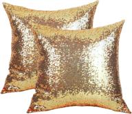 🎁 pack of 2 sequins decorative throw pillow covers, 18"x18" glitter sequins square cushion cases with hidden zipper, ideal for home decoration, bed, living room, christmas party, wedding логотип