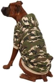 img 2 attached to Stylish and Warm: Zack & Zoey Camo Fleece Lined Pet Sweatshirt Hoodie in Green