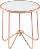 🌹 acme alivia end table: add elegance with frosted glass & rose gold logo