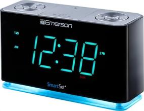 img 4 attached to ⏰ Emerson ER100301: SmartSet Alarm Clock Radio with Bluetooth Speaker, Charging Station & USB Ports for iPhone/iPad/iPod/Android, Tablets