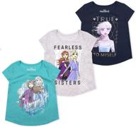 👧 disney frozen ii t shirts 3-pack for girls and toddlers featuring princess elsa and anna logo