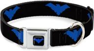 🔵 nightwing logo black/blue seatbelt buckle dog collar by buckle-down logo