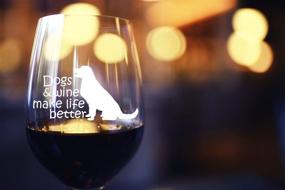 img 1 attached to Dogs & Wine Make Life Better: An Ideal Birthday Gift for Veterinarian, Dog Mom, Dog Dad, Animal Rescue or Vet Tech - Perfect for Dog Lovers of Any Gender - 15 Ounce Stemless Wine Glass