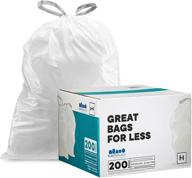 🗑️ plasticplace custom fit trash bags for simplehuman (x) code h – compatible, 8-9 gallon, 30-35 liter, 200 count, white логотип