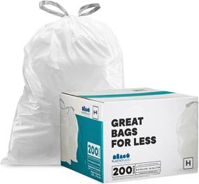 img 4 attached to 🗑️ Plasticplace Custom Fit Trash Bags for simplehuman (x) Code H – Compatible, 8-9 Gallon, 30-35 Liter, 200 Count, White