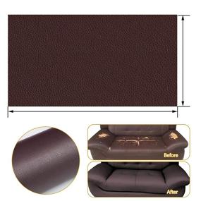 img 1 attached to 🛠️ Brown Leather Repair Tape Patch Adhesive for Sofas, Car Seats, Handbags, Jackets - 4" x 6.5'