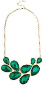 img 1 attached to Lux Accessories Green Statement Necklace