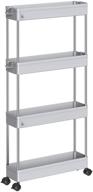 organize your space with spacekeeper 4 tier slim mobile shelving unit - gray logo