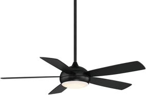 img 4 attached to Smart Ceiling Fan: Odyssey 5-Blade 52in Matte Black with 3000K LED Light Kit and Remote Control - for Indoor and Outdoor Use