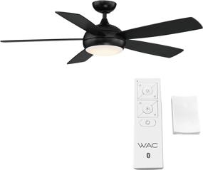 img 3 attached to Smart Ceiling Fan: Odyssey 5-Blade 52in Matte Black with 3000K LED Light Kit and Remote Control - for Indoor and Outdoor Use