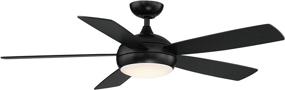 img 1 attached to Smart Ceiling Fan: Odyssey 5-Blade 52in Matte Black with 3000K LED Light Kit and Remote Control - for Indoor and Outdoor Use