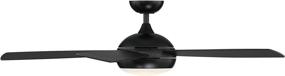 img 2 attached to Smart Ceiling Fan: Odyssey 5-Blade 52in Matte Black with 3000K LED Light Kit and Remote Control - for Indoor and Outdoor Use