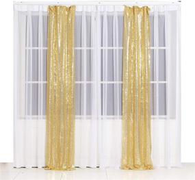 img 4 attached to 🎉 Golden Sequin Party Backdrop - 2 Panels, 2ft x 8ft, for Photography and Decoration - Poise3EHome