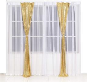 img 3 attached to 🎉 Golden Sequin Party Backdrop - 2 Panels, 2ft x 8ft, for Photography and Decoration - Poise3EHome