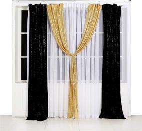 img 1 attached to 🎉 Golden Sequin Party Backdrop - 2 Panels, 2ft x 8ft, for Photography and Decoration - Poise3EHome