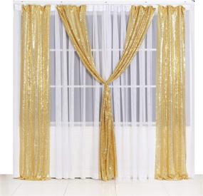 img 2 attached to 🎉 Golden Sequin Party Backdrop - 2 Panels, 2ft x 8ft, for Photography and Decoration - Poise3EHome