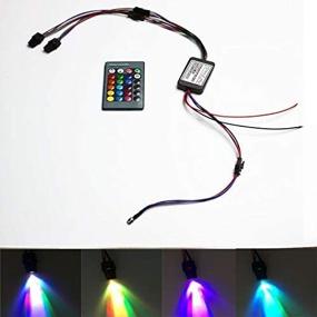 img 4 attached to 🚗 Мини-осветитель для автомобилей 12V RGB LED Light Source с 24-клавишным ИК-пультом для PMMA пластикового оптического волокна боковой световой кабель