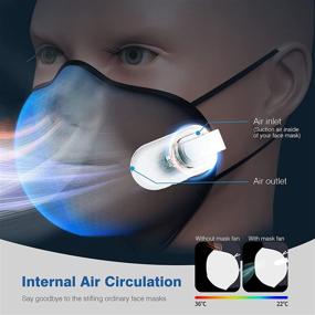 img 3 attached to 🌬️ Stay Cool and Comfortable with our Portable Face Mask Fan - Convenient Clip on Electric Cooling Fan for Face Shield, Rechargeable and Enhanced Air Circulation!