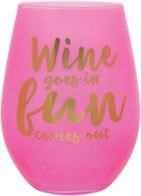 img 1 attached to Stylish Slant Collections Stemless Glass: 20 oz Wine with a Side of Fun!