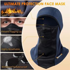 img 2 attached to 🏂 AstroAI Navy Blue Windproof Balaclava: Ideal Cold Weather Face Mask for Skiing, Snowboarding & Motorcycle Riding - Full Protection for Men/Women