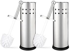 img 1 attached to 🚽 Polished Chrome Stainless Steel Vented Toilet Brush and Holder Set (Pack of 2) for Improved Home Intuition