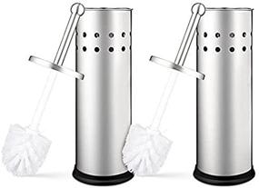 img 3 attached to 🚽 Polished Chrome Stainless Steel Vented Toilet Brush and Holder Set (Pack of 2) for Improved Home Intuition