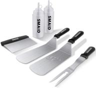 🔥 smaid bbq griddle accessories set for outdoor grill and camping - heavy-duty stainless steel scraper spatula and grill griddle tools cooking kit logo