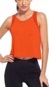 img 1 attached to 🏋️ Women's Cropped Mesh Back Workout Tops | Flowy Crop Yoga Shirts | Running Tank Tops