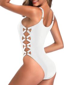 img 1 attached to 👙 Stunning Lace-Up Monokini: Holipick Women's Sexy One Piece Swimsuit with Strappy Cross Back - Irresistible Swimwear for Summer