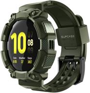 🦄 supcase [unicorn beetle pro] series case for galaxy watch active 2/galaxy watch active [40mm], protective case with strap bands, rugged design for galaxy watch active/active 2 [40mm] 2019 release, green logo