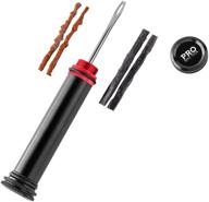 ultimate tubeless bike tire repair kit: handlebar insert for mtb and road bicycle tires - fix punctures and flats fast! includes storage canister, plugger tool & plugs logo