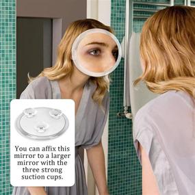 img 2 attached to 💡 Highly Reflective 6-Inch Mirror with Powerful 20X Magnification, Equipped with Secure Suction Cups for Enhanced Makeup Application, Precise Tweezing, and Effective Blackhead/Blemish Removal