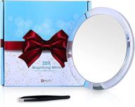 💡 highly reflective 6-inch mirror with powerful 20x magnification, equipped with secure suction cups for enhanced makeup application, precise tweezing, and effective blackhead/blemish removal logo