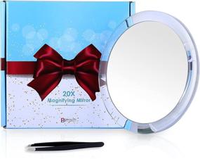 img 4 attached to 💡 Highly Reflective 6-Inch Mirror with Powerful 20X Magnification, Equipped with Secure Suction Cups for Enhanced Makeup Application, Precise Tweezing, and Effective Blackhead/Blemish Removal