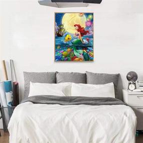 img 1 attached to 🧜 Комплект Little Mermaid по номерам Karyees: DIY 5D алмазная живопись с кристальными стразами - Дисней Принцесса Ариэль - Комплект для вышивки полностью в фарватере - Холст 16x20 дюймов