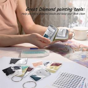 img 2 attached to 🎨 200-Piece Diamond Painting Tools Set: Storage Container, Resealable Bags, Round Binding Rings, Number Stickers, and Sticker Labels - Diamond Art Accessories Kit