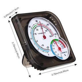 img 3 attached to 🌡️ 4 Piece Indoor Thermometer Hygrometer: Temperature Humidity Meter for Home, Patio, Planting Room, Reptile Terrariums - Mini Black Gauge