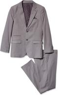 🕴️ classic elegance: geoffrey beene boys' textured 2-piece slim fit suit logo