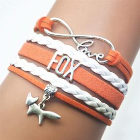 img 3 attached to HHHbeauty Fox Bracelet Jewelry - Leather Infinity Love Fox Gifts for Women, Girls, Men, Boys - Popular Charm Bracelet with Fox Love Symbol - Ideal Fox Lover Gifts